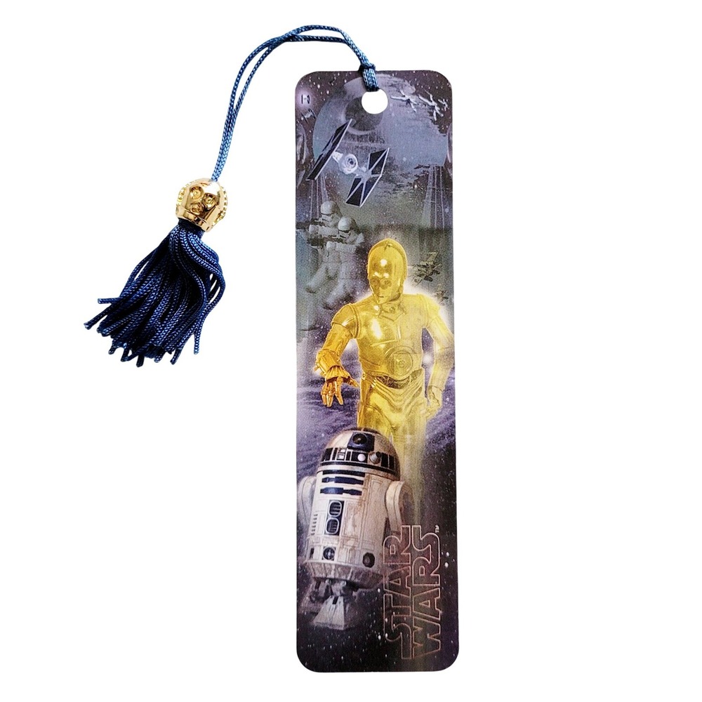 Vintage 2002 C-3PO & R2-D2 Bookmark Star Wars Bead paper Lucasfilm YBMGAL-617747